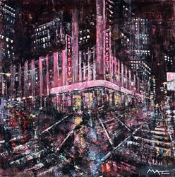 Music To My Ears NYC by Mark Curryer - Original Mixed Media on Board sized 28x28 inches. Available from Whitewall Galleries